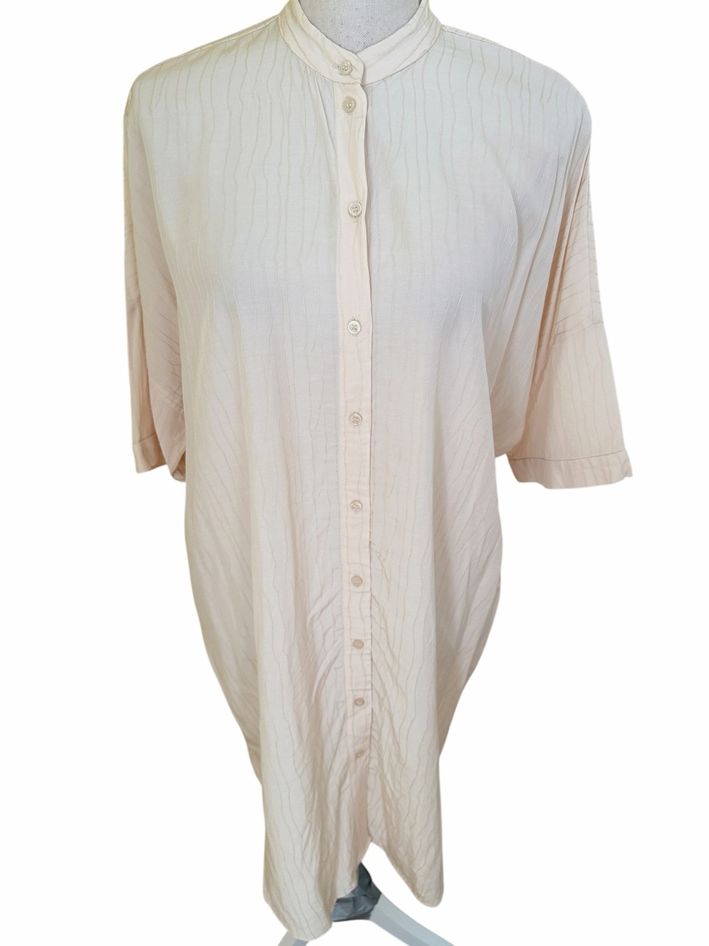 & Other Stories Cream Button-Up Short Sleeve Shirtdress 36(Small)